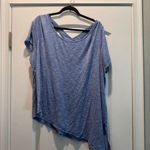 Blue Asymmetrical Exercise Women’s Top